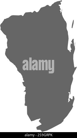 Mappa di Inhambane, una provincia del Mozambico. Illustrazione Vettoriale