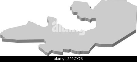 Mappa di Salta, una provincia dell'Argentina. Illustrazione Vettoriale
