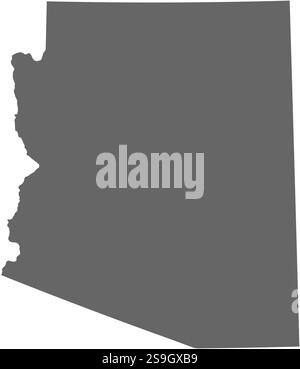 Cartina dell'Arizona, una provincia degli Stati Uniti. Illustrazione Vettoriale