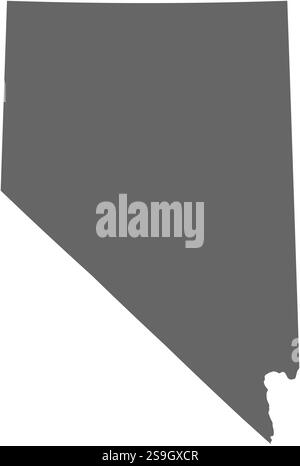 Mappa del Nevada, una provincia degli Stati Uniti. Illustrazione Vettoriale