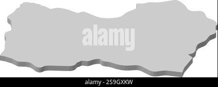 Mappa di o'Higgins, una provincia del Cile. Illustrazione Vettoriale
