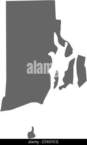 Mappa di Rhode Island, una provincia degli Stati Uniti. Illustrazione Vettoriale