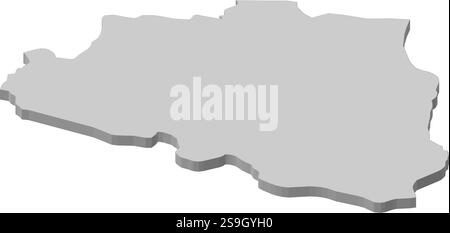 Mappa di Rajshahi, una provincia del Bangladesh. Illustrazione Vettoriale