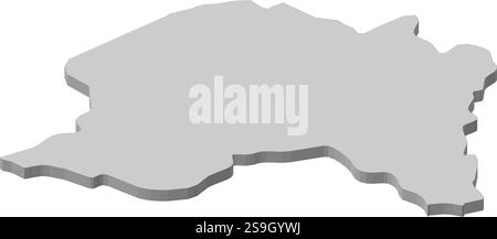 Mappa della regione metropolitana, una provincia del Cile. Illustrazione Vettoriale