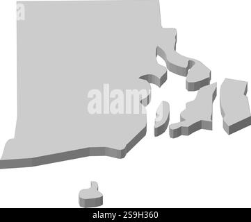 Mappa di Rhode Island, una provincia degli Stati Uniti. Illustrazione Vettoriale