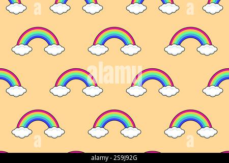 Motivo Rainbow senza cuciture. Illustrazione vettoriale Illustrazione Vettoriale