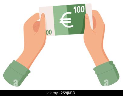 Adesivo Euro Banknote femmina con impugnatura Illustrazione Vettoriale