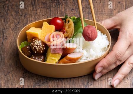 Pranzo al sacco wappa Bento Foto Stock