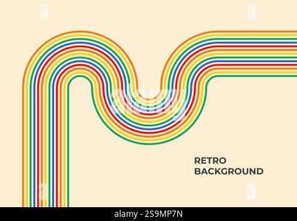 Sfondo retrò con linee colorate Illustrazione Vettoriale