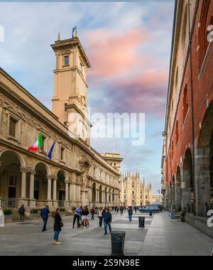 Palazzo dei Giureconsulti o Palazzo affari ai Giureconsulti in Piazza Mercanti a Milano, Italia Foto Stock
