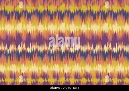 Motivo Vector vintage senza cuciture in stile Ikat. Motivo vettoriale per le vacanze in stile retrò. Texture ikat retrò. Illustrazione Vettoriale