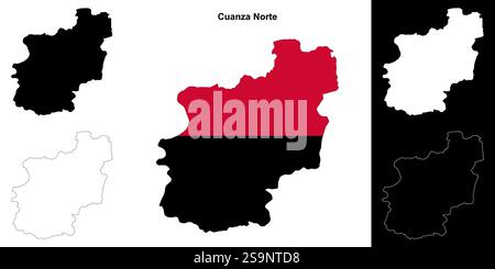 Set di mappe della provincia di Cuanza Norte Illustrazione Vettoriale