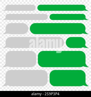 Messaggio bolle vettore chat. Messaggi con bolle di chat sulle icone dello smartphone Illustrazione Vettoriale