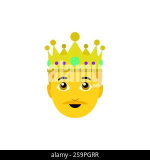 immagine vettoriale dell'icona del simbolo emoji della corona del re principe Illustrazione Vettoriale