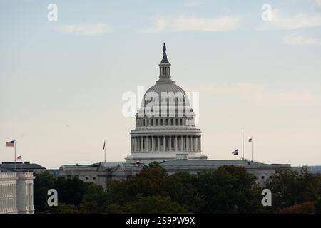 Il Campidoglio degli Stati Uniti è il luogo d'incontro del Congresso degli Stati Uniti e la sede del ramo legislativo dei governatori federali degli Stati Uniti Foto Stock