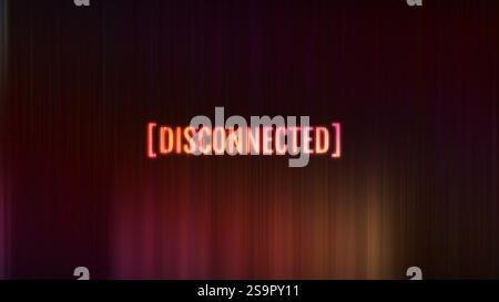 Parola scollegata con effetto glitch tecnologico, illustrazione generata digitalmente Foto Stock