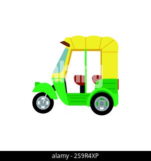 Illustrazione vettoriale emoji del carrello tuk tuk tuk automatico Illustrazione Vettoriale