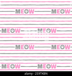 Motivo senza cuciture. Strisce orizzontali con bordi sfocati e testo infilato Illustrazione Vettoriale