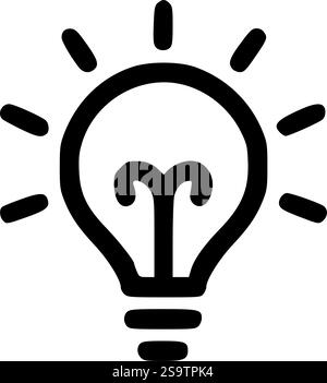 Profilo della lampadina, icona, vettore, silhouette e lampadina semplice per progetti di design creativi e innovativi Illustrazione Vettoriale
