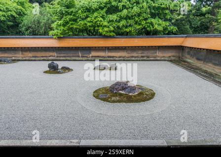 Giappone, Kyoto. Ryoan-ji Temple Rock Garden Foto Stock