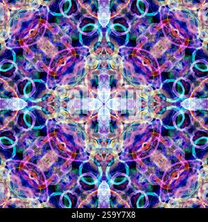 Motivo senza cuciture di acquerello dalla texture astratta in colori viola. Il design vivace e artistico è perfetto per aggiungere un tocco dinamico e colorato al retro Foto Stock