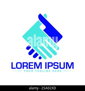 Design con logo Hand, design con logo Hand Shake Illustrazione Vettoriale