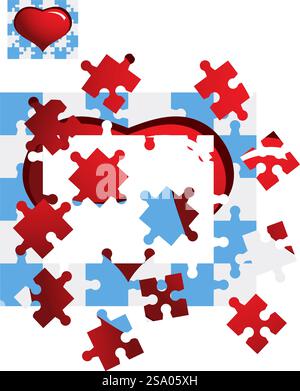 Illustrazione Vettoriale di puzzle sullo sfondo del mosaico Illustrazione Vettoriale