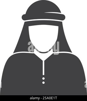 Uomo musulmano veste icona design piatto Illustrazione Vettoriale