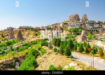 Castello di Uchisar presso il Goreme Historical National Park in Cappadocia Foto Stock