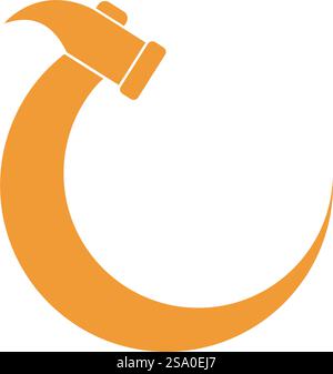 Icona del logo del martello design piatto vettoriale Illustrazione Vettoriale