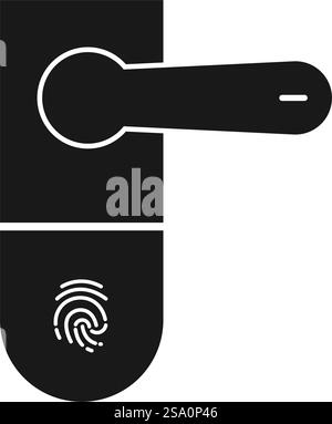 Maniglia della portiera con attivazione tramite impronte digitali e tecnologia biometrica per un accesso sicuro Illustrazione Vettoriale