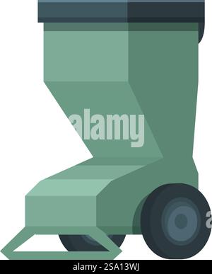 Moderna attrezzatura da giardino icona vettore cartoon. Strumento trinciatrice. Smerigliatrice per esterni. Moderna attrezzatura da giardino icona vettore cartoon. Strumento trinciatrice Illustrazione Vettoriale