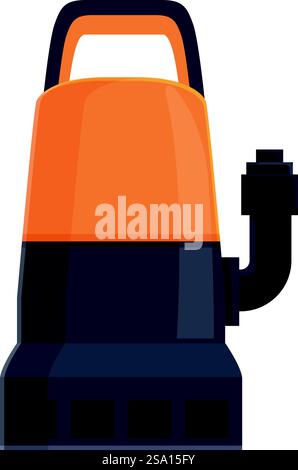 Vettore cartoon icona pompa sommergibile per innaffiare. Attrezzature acquatiche. Pompa dell'acqua. Vettore cartoon icona pompa sommergibile per innaffiare. Attrezzature acquatiche Illustrazione Vettoriale