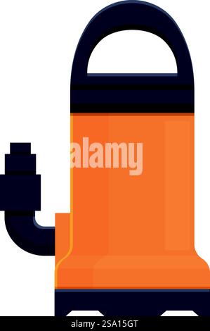 Vettore cartoni animati icona pompa sommergibile. Grasso da giardino. Valvola del motore della macchina. Vettore cartoni animati icona pompa sommergibile. Grasso da giardino Illustrazione Vettoriale