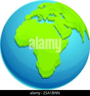 Africa mappa mondo icona vettore cartoon. Spazio oceanico. Paese internazionale. Africa mappa mondo icona vettore cartoon. Spazio oceanico Illustrazione Vettoriale
