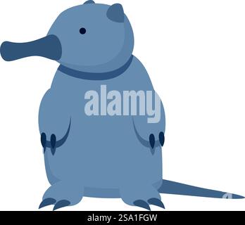 Mole desman icona animale vettore cartoni animati. Famiglia di mammiferi. Zoologia naturale. Mole desman icona animale vettore cartoni animati. Famiglia di mammiferi Illustrazione Vettoriale