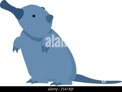 Grande desman icona bestia vettore cartoni animati. Mammifero animale. Educazione zoologia. Grande desman icona bestia vettore cartoni animati. Mammifero animale Illustrazione Vettoriale