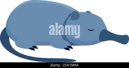 Vettore cartoni animati icona Desman abitazione. Carattere faunistico. Immagine di un mammifero. Vettore cartoni animati icona Desman abitazione. Carattere faunistico Illustrazione Vettoriale