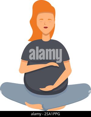 Icona della cura delle donne incinte vettore dei cartoni animati. Lezione di yoga in palestra. Processo di rilassamento della meditazione. Icona della cura delle donne incinte vettore dei cartoni animati. Lezione di yoga in palestra Illustrazione Vettoriale