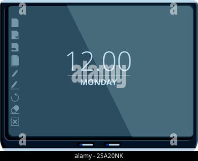 Icona della tavola interattiva accademica vettore cartoon. Luogo di lavoro dei dati. Elettronica digitale. Icona della tavola interattiva accademica vettore cartoon. Luogo di lavoro dei dati Illustrazione Vettoriale