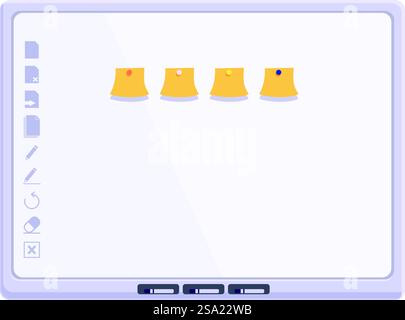 Apprendimento del vettore cartoni animati dell'icona della scheda interattiva. Digitale intelligente. Computer dell'insegnante. Apprendimento del vettore cartoni animati dell'icona della scheda interattiva. Digitale intelligente Illustrazione Vettoriale