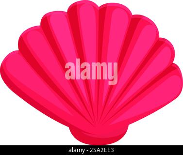 Vettore cartoni animati con icona conchiglia marina di colore rosso. Conchiglia perlata Decorazione chiusa. Vettore cartoni animati con icona conchiglia marina di colore rosso. Conchiglia perlata Illustrazione Vettoriale