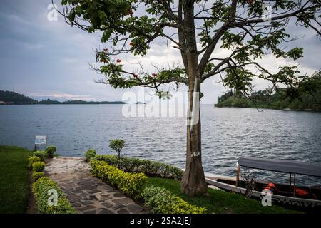Ruanda. Kibuye. Lago Kivu. Orizzontale Foto Stock