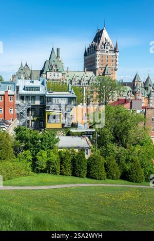 Chateau Frontenac nella città alta del vecchio Quebec, Canada Foto Stock