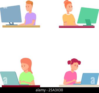 Le icone di sviluppo software impostano il vettore dei cartoni animati. Specialista nello sviluppo software. Concetto di programmazione. Le icone di sviluppo software impostano il vettore dei cartoni animati. Specialista nello sviluppo software Illustrazione Vettoriale