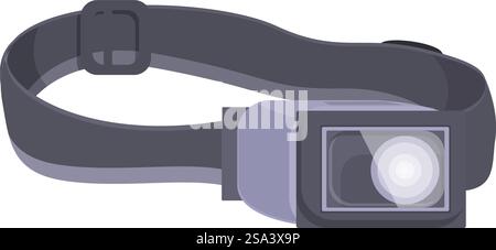 Illustrazione vettoriale dei fari moderni isolati per l'avventura all'aperto. Campeggio. Escursioni. E l'esplorazione. Dotato di un resistente dispositivo. Vivavoce. LED. Batteria. Design portatile. Illustrazione vettoriale di un elegante faro, perfetto per le attività all'aperto, in un semplice design isolato Illustrazione Vettoriale