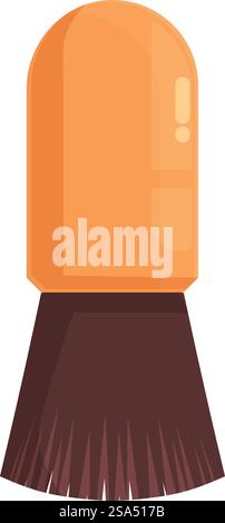 Spazzola per il trucco con una testina morbida e densa, perfetta per un'applicazione di trucco impeccabile. Spazzola per il trucco con setole morbide per applicare fondazioni o rossore Illustrazione Vettoriale