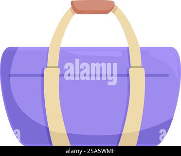 La borsa da viaggio viola con manici attende un viaggiatore per portarla con sé piena di vestiti e articoli di prima necessità per un viaggio. La borsa da viaggio viola con manici è pronta per il viaggio Illustrazione Vettoriale