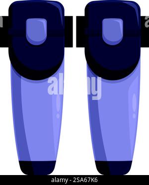 L'esoscheletro moderno supporta le gambe mentre si è in piedi, nuova tecnologia in medicina. Moderno esoscheletro che supporta le gambe in piedi Illustrazione Vettoriale