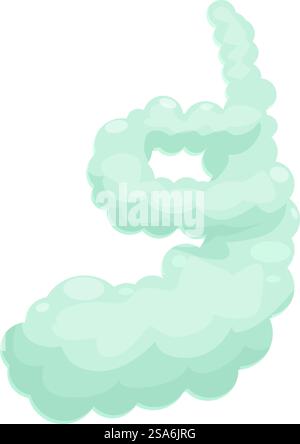 Illustrazione cartone animato di un intestino crasso che forma il numero nove, sensibilizzando sulla salute e le condizioni del sistema digestivo. L'intestino crasso forma numero nove forma per la consapevolezza della salute del sistema digestivo Illustrazione Vettoriale